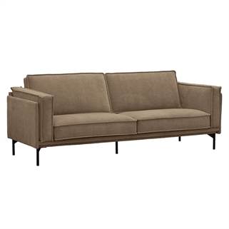 Milano brun sofa | 3. personers sofa | Inkl. puf