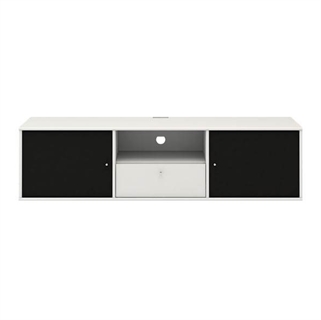 Mistral | TV-bord m. 2 stof klaplåger og skuffe | Hvid