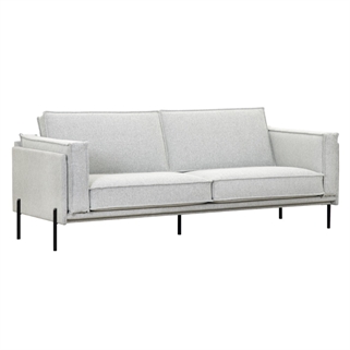 Milano grå sofa | 3. personers sofa inkl. puf